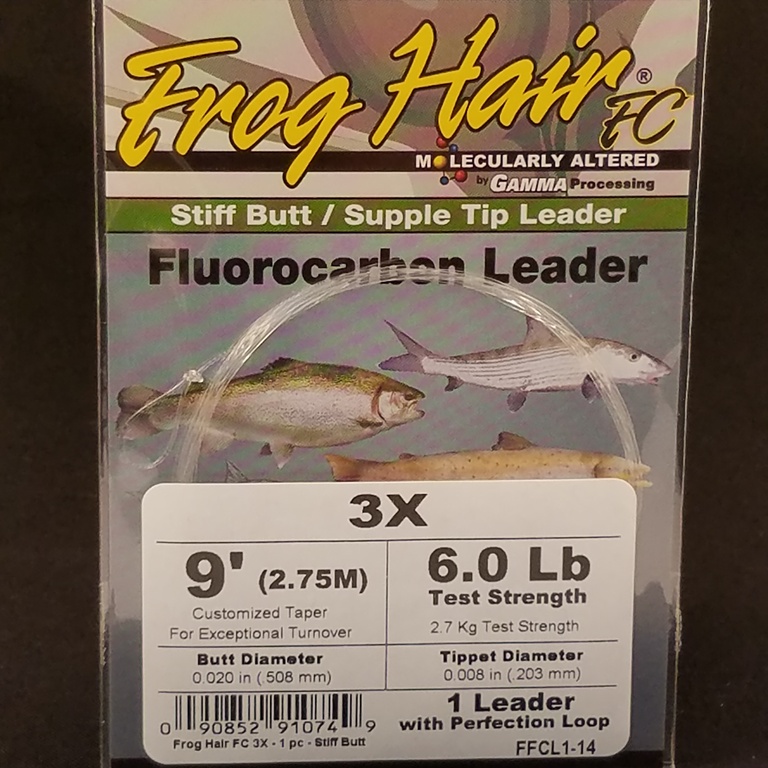 Frog Hair fluorocarbon 9' tapered leader